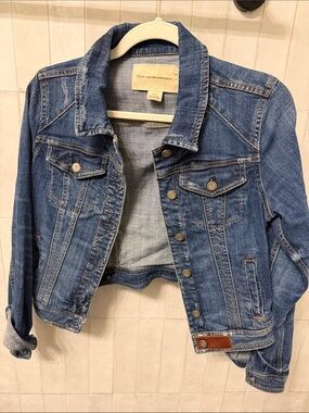 Pilcro Medium Blue Denim Jacket with Button Front